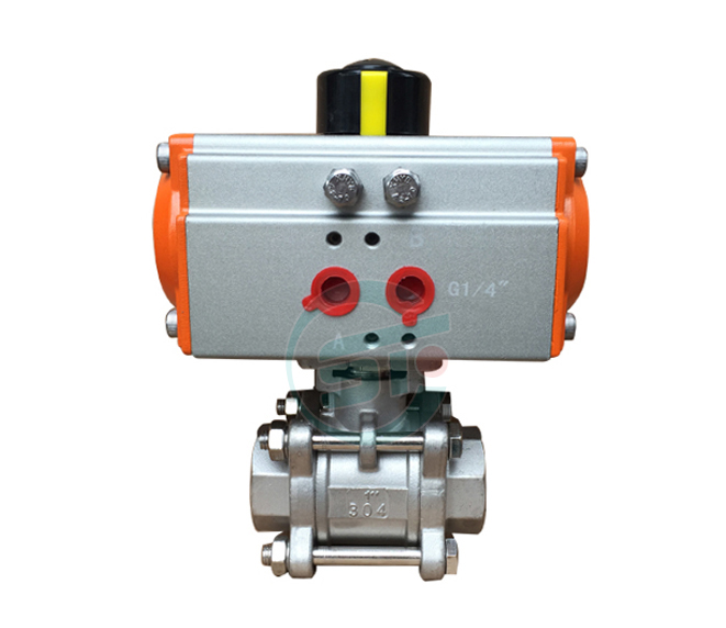 Pneumatic three-piece thread valve